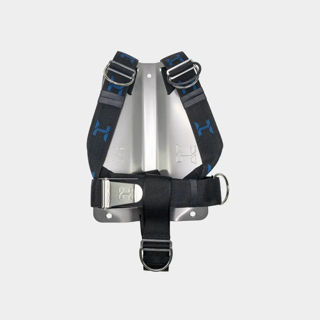 Halcyon Edelstahl Backplate mit Harness (Cinch-System optional) 1 Halcyon Edelstahl Backplate mit Harness (Cinch-System optional)