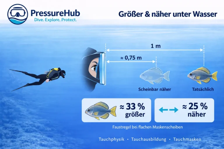 pressurehub lichtbrechung tauchmaske